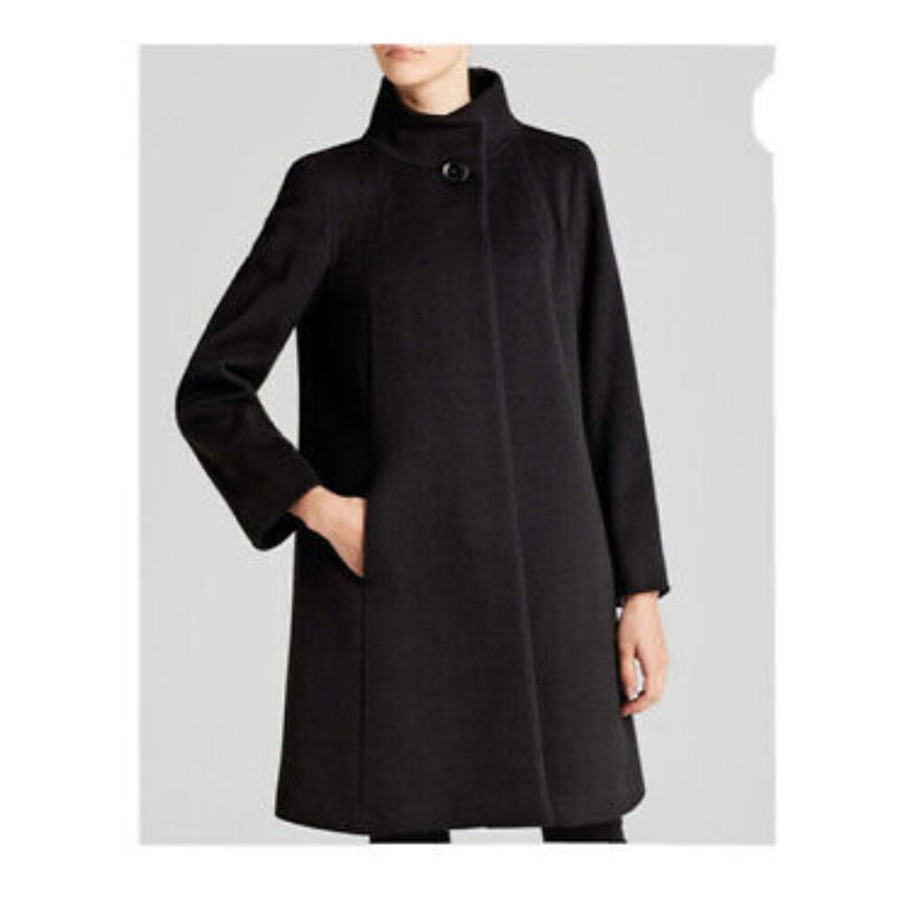 Cinzia Rocca due - Cashmere and Wool A-Line Funnel-Neck Coat